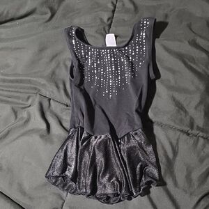 Glittering Black Kids Dance Costume